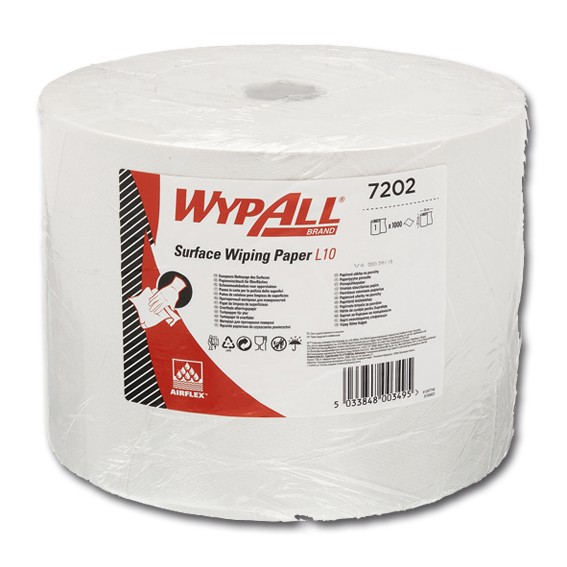 K.C. WYPALL L10 7202 - 23,5 x 38 cm perforiert -1-lagig - weiß - Wischtücher