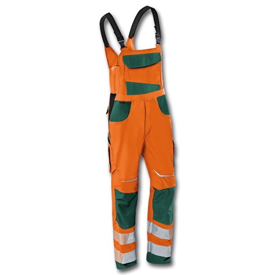 KÜBLER REFLECTIQ PSA 2 3207 warnorange/moosgrün - Latzhose