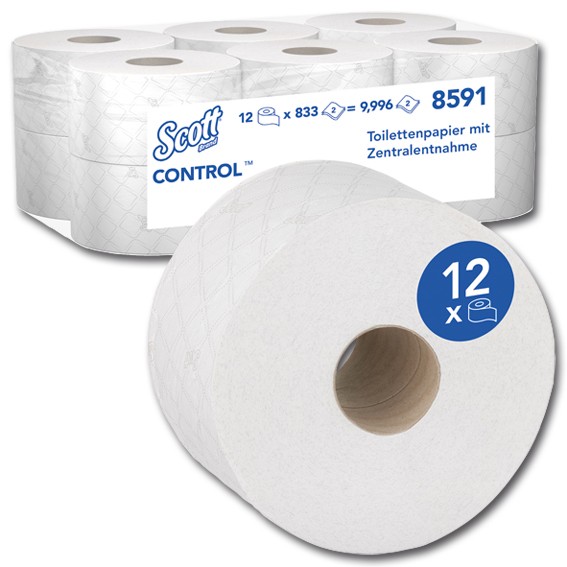 SCOTT 8591 Jumbo Toilettenpapier 2 lg. weiß 204 m