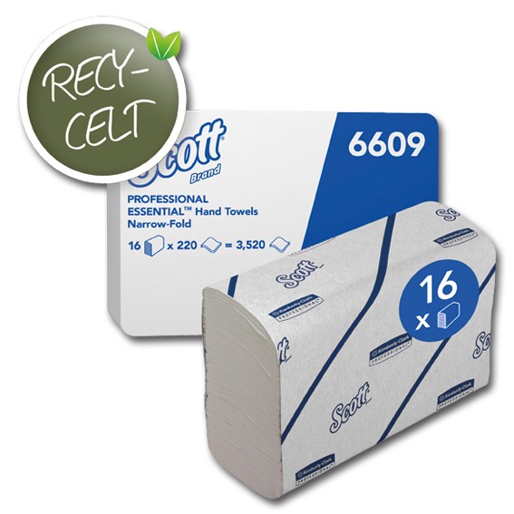 SCOTT 6609 - 21,2 x 18,6 cm - 2-lagig - weiß - Papierhandtücher