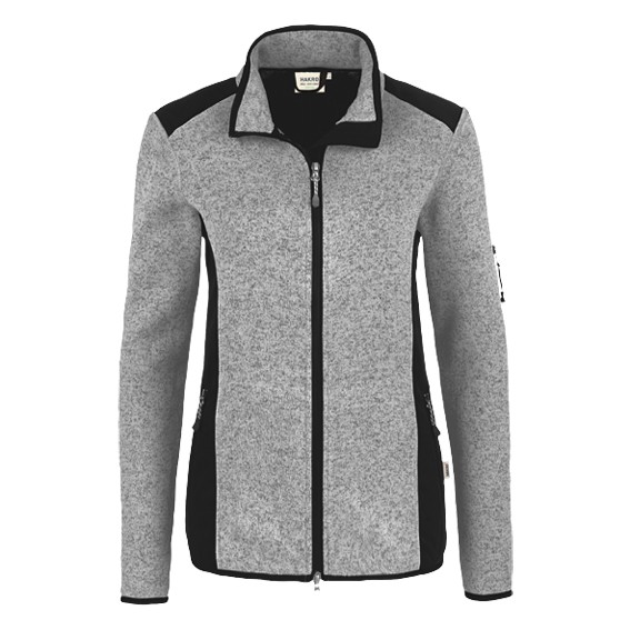 HAKRO 236 CHURCHILL grau/melliert - Damen Strickfleece-Jacke