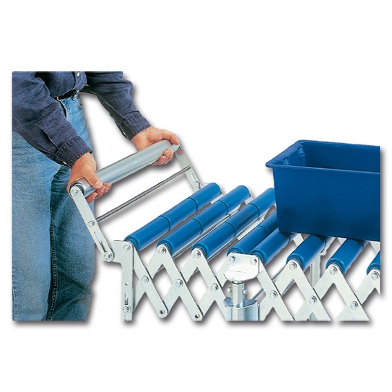 Scheren-Rollenbahnen Endanschlag abklappbar