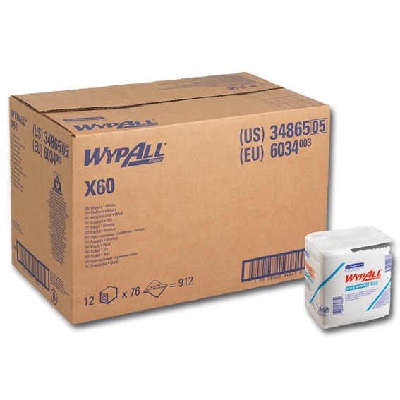 K.C. WYPALL X60 6034 - 30,5 x 31,7 cm - 1-lagig - weiße Tüchern
