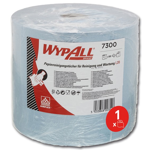 K.C. WYPALL L20 7300 - 23,5 x 38 cm perforiert -2-lagig - blau - Wischtücher