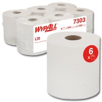 K.C. WYPALL L20 7303 - 18,5 x 38 cm perforiert -2-lagig - weiß - Wischtücher Für Maschinen, Oberflächen und Hände
