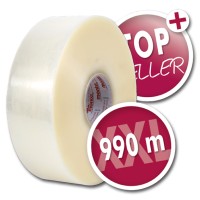 Monta 303 transparent - 990 m Hotmelt - PP-Automatenpackband Leicht abrollendes Klebeband für den Verschluss leichter bis mittelschwerer Kartons mit Verpackungsautomaten