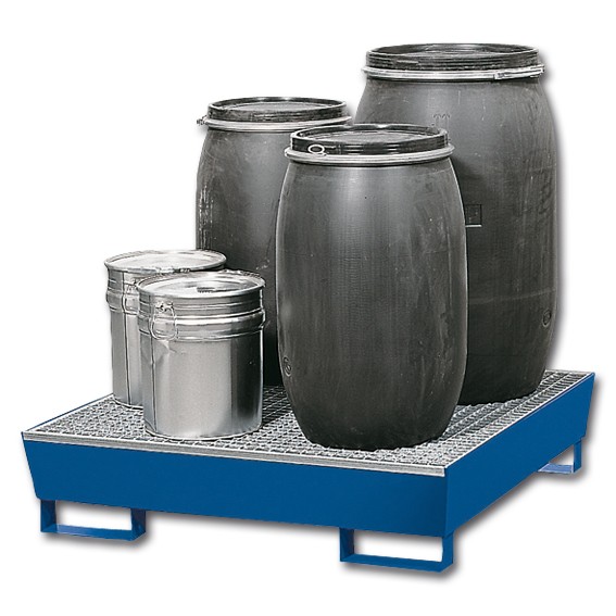 Auffangwanne lackiert bis zu 4 x 200 Liter Fässer mit Staplerschuhen