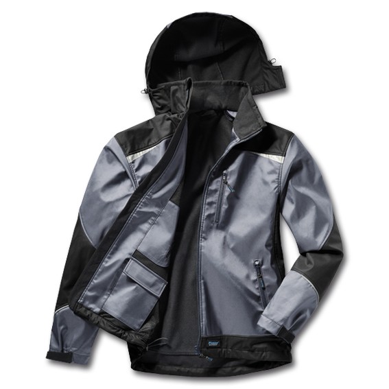 Pionier Softshell-Jacke schwarz/grau