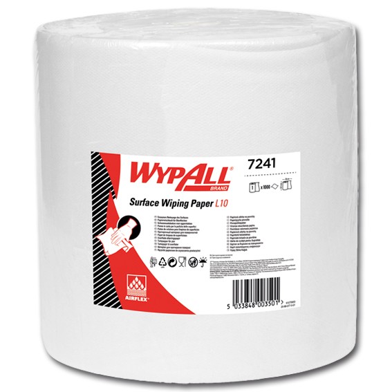 K.C. WYPALL L10 7241 - 33 x 38 cm perforiert -1-lagig - weiß -Wischtücher