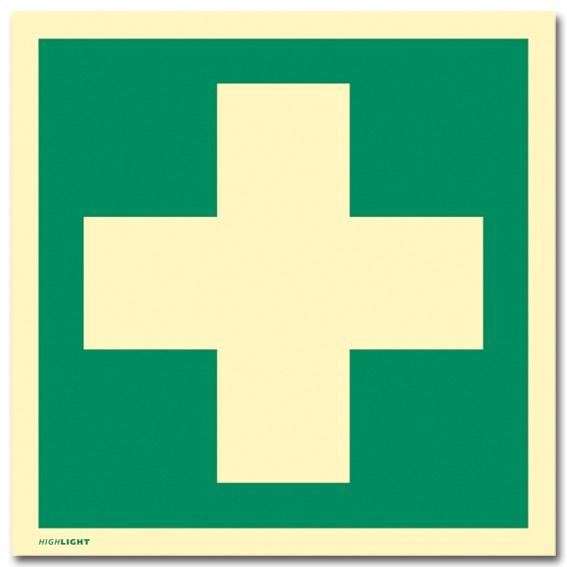 Erste Hilfe, ISO 7010, Folie, langnachleuchtend - Rettungszeichen