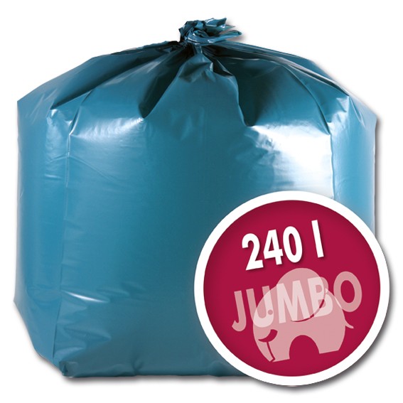 JUMBO-Säcke - 240 l - LDPE - mit Seitenfalte - blau