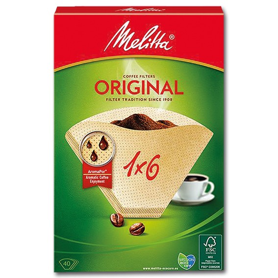 Melitta Filtertüten 1x6 naturbraun
