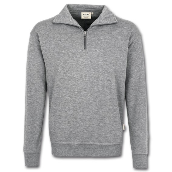 HAKRO 451 PREMIUM grau-meliert - Zip-Sweatshirt