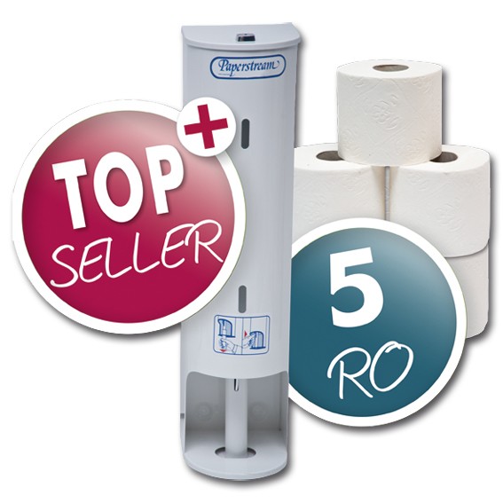 PAPERSTREAM - für 5 Rollen verschließbarer robuster Toilettenpapierspender