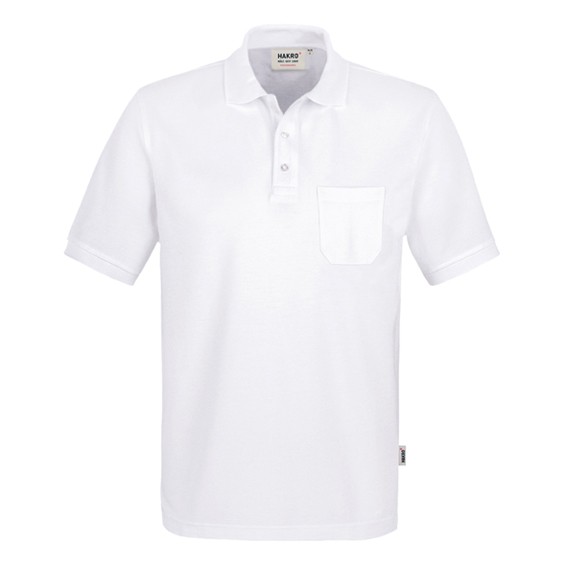 HAKRO 812 POCKET MIKRALINAR weiß- Polo-Shirt
