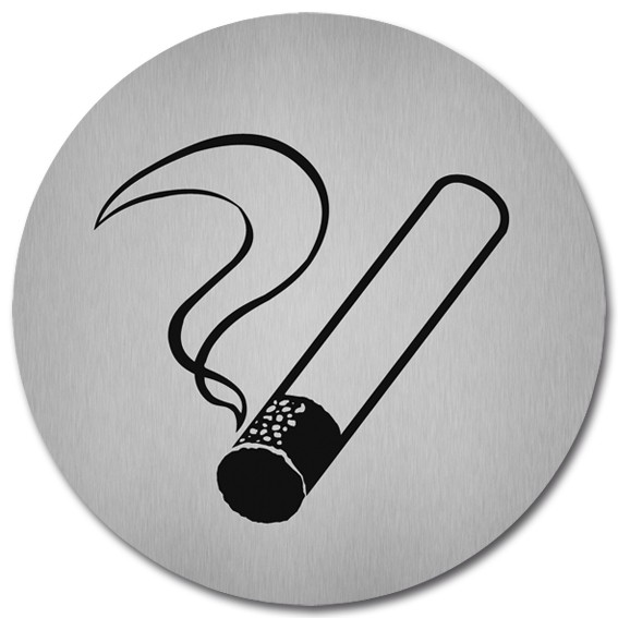 Rauchen gestattet - Edelstahl - selbstklebend, Ø 50 mm - Piktogramm