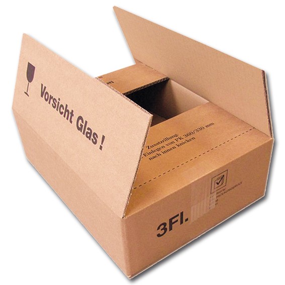 Flaschen-Versandkarton 3er
