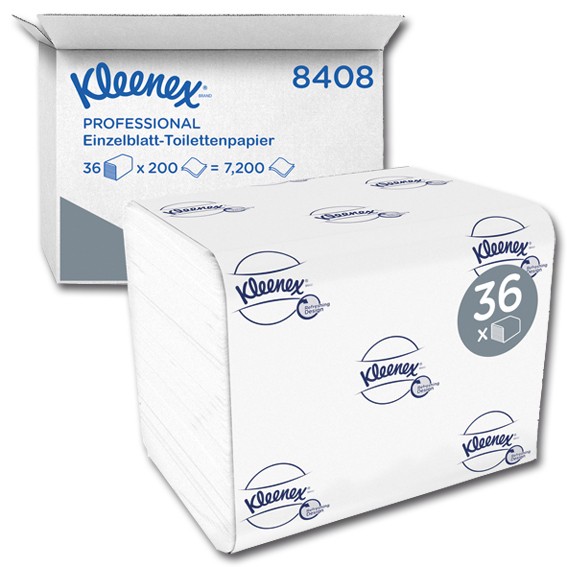 K.C. KLEENEX 8408 2lg. Einzelblatt-Toilettenpapier, weiß