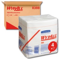 K.C. WYPALL X80 8388 - 31,8 x 30,5 cm perforiert -1-lagig -viertelgefalteten - weiß -Wischtücher Besonders robuste und voluminöse Tücher, ideal für schwierige Anwendungen
