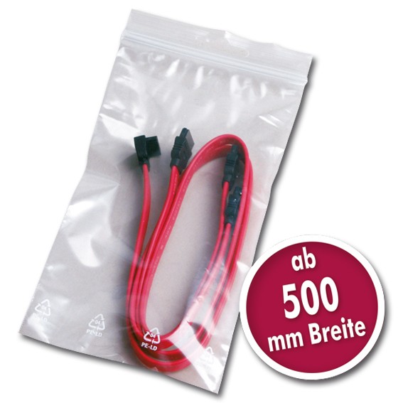 Druckverschluss-Beutel ab 500 mm Breite