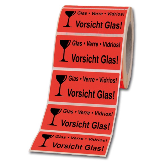 "Vorsicht Glas" - Haftetiketten