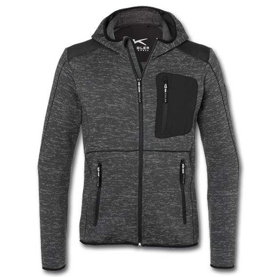 KÜBLER WEATHER Light 1441 anthrazit/schwarz - Strickjacke