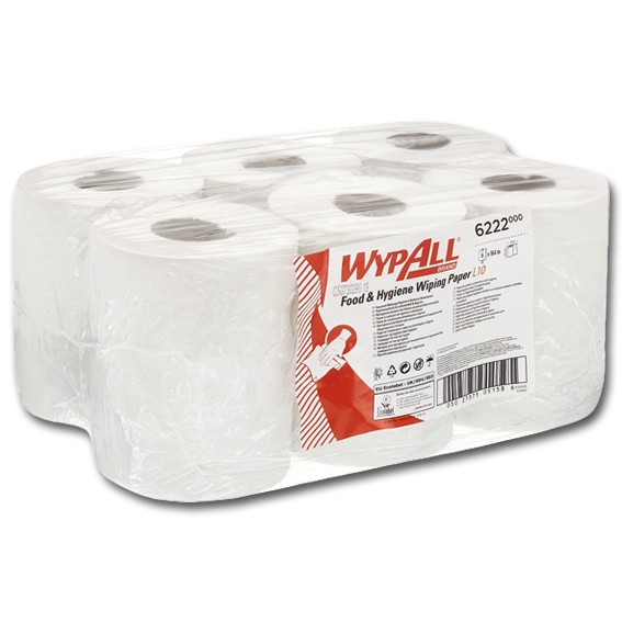 K.C.WYPALL L10 6222 - 18,3 x 38 cm perforiert -1-lagig - weiß - Wischtücher