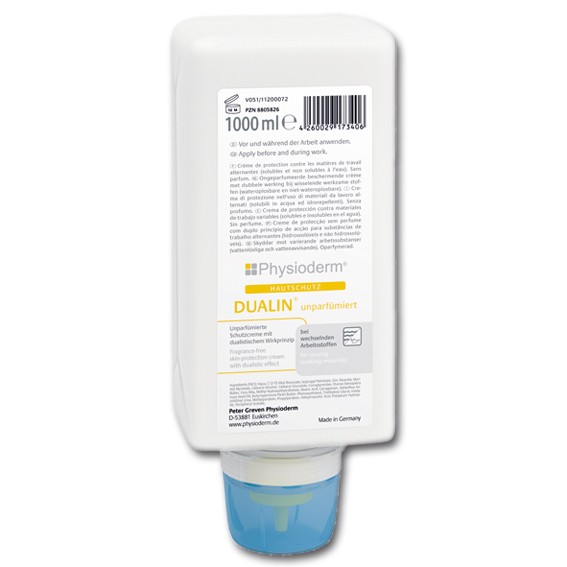 Physioderm DUALIN unparfümiert - Hautschutz 1 l, Softflasche