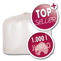 JUMBO-Säcke - 1000 l - HDPE - mit Seitenfalte - transparent Für leichte Abfallstoffe, z. B.  Styropor