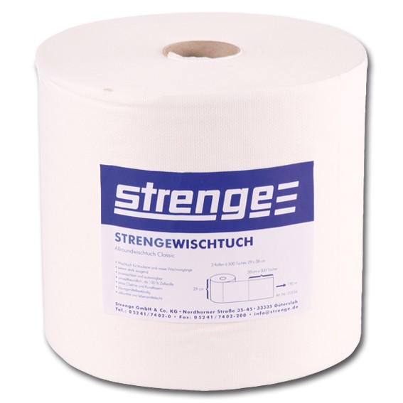 STRENGE CLASSIC - 30 x 38 cm Rolle perforiert -1-lagig weiß - Wischtücher