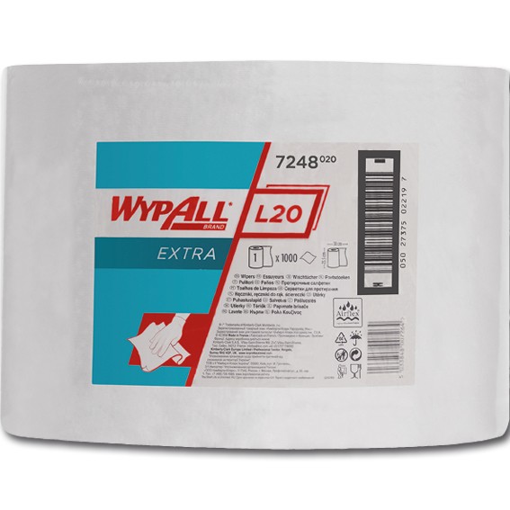 K.C. WYPALL L20 7248 - 24 x 38 cm perforiert -2-lagig - weiß - Wischtücher