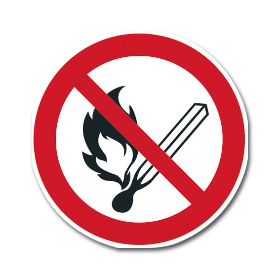 Feuer, offenes Licht und Rauchen verboten - SK-Folie - Verbotszeichen