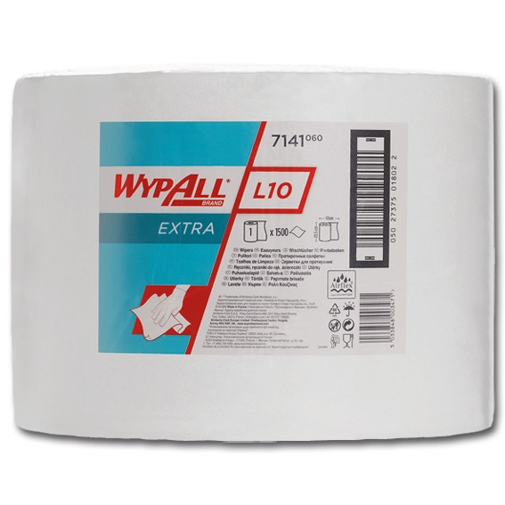 K.C. WYPALL L10 7141 - 23,5 x 38 cm perforiert -1-lg - weiß - Wischtücher