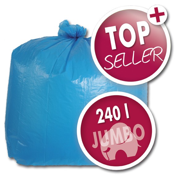 JUMBO-Säcke - 240 l - HDPE - mit Seitenfalte - blau