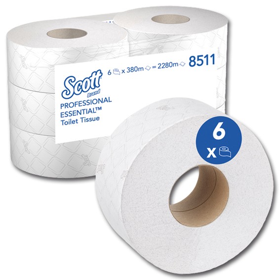 SCOTT 8511- 2 lg. Jumbo Toilettenpapier, hochweiß