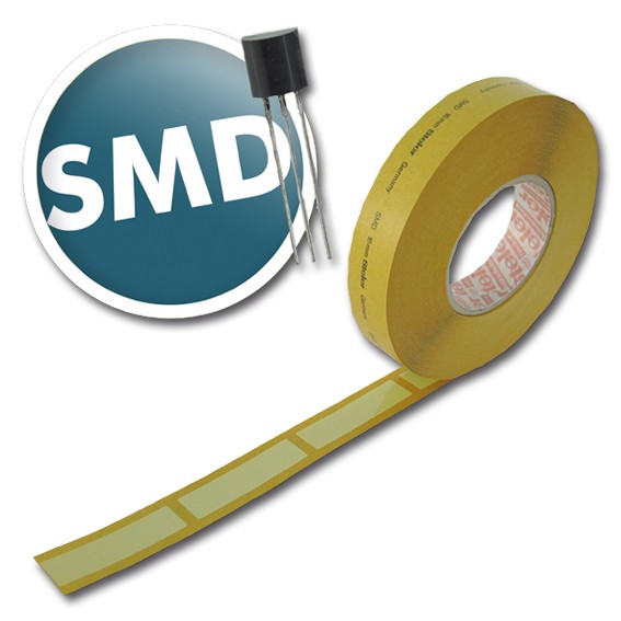 SMD-Gurtverbinder, nicht ESD-gerecht, gelb, in Rollenform, für 8, 12, 16, 24 mm Gurte