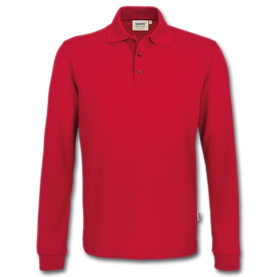 HAKRO 815 PERFORMANCE rot - Langarmpoloshirt