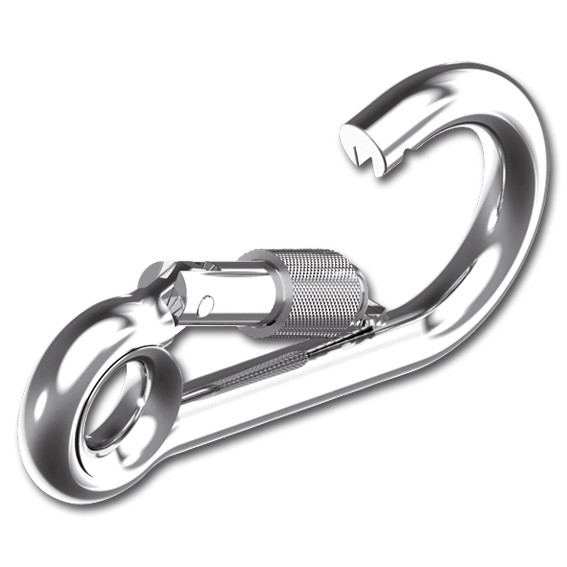 Karabinerhaken Edelstahl - mit geschlossenem Auge, mit Schraubverschluss