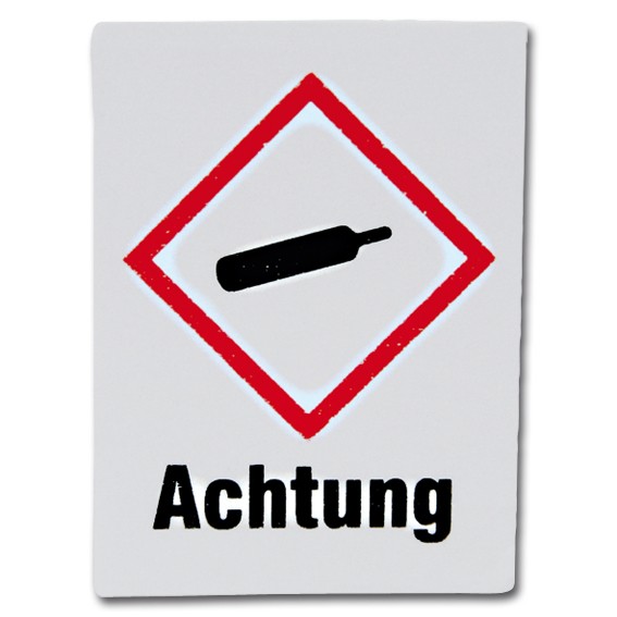 "Unter Druck stehende Gase Achtung" - GHS-Haftetiketten