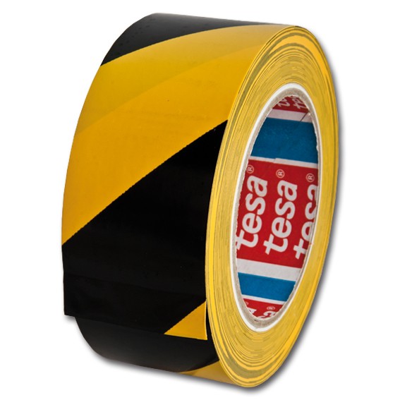 tesa 4169 gelb/schwarz - PVC-Bodenmarkierungsband