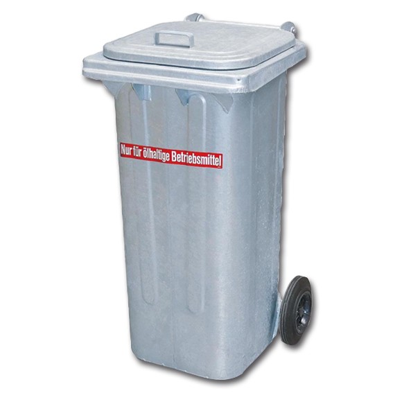 Müllbehälter - 120 l - verzinkt, rollbar