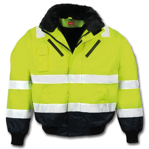 Pilontenwarnschutzjacke leuchtgelb/marine
